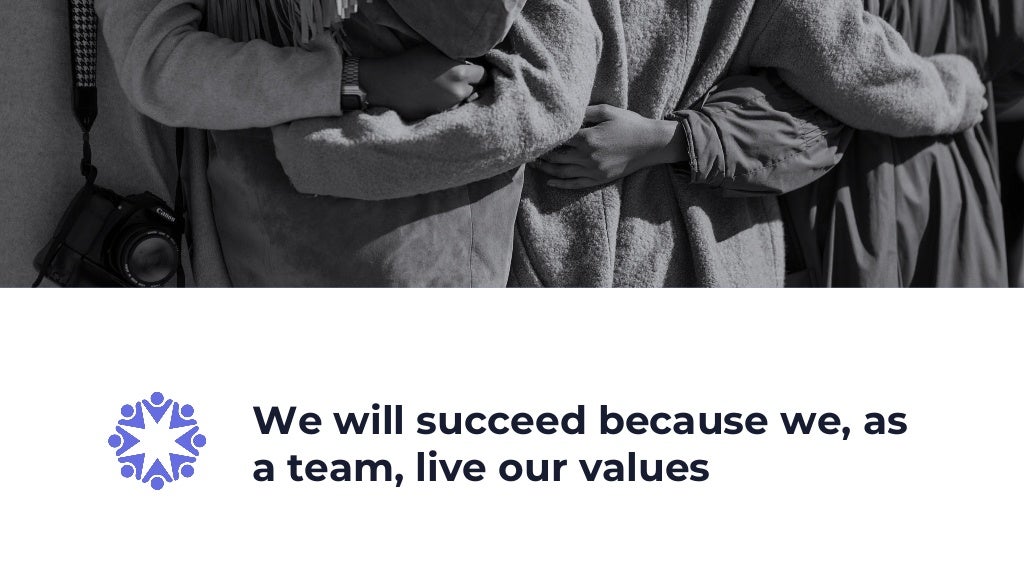 We will succeed because we, as
a team, live our values
 