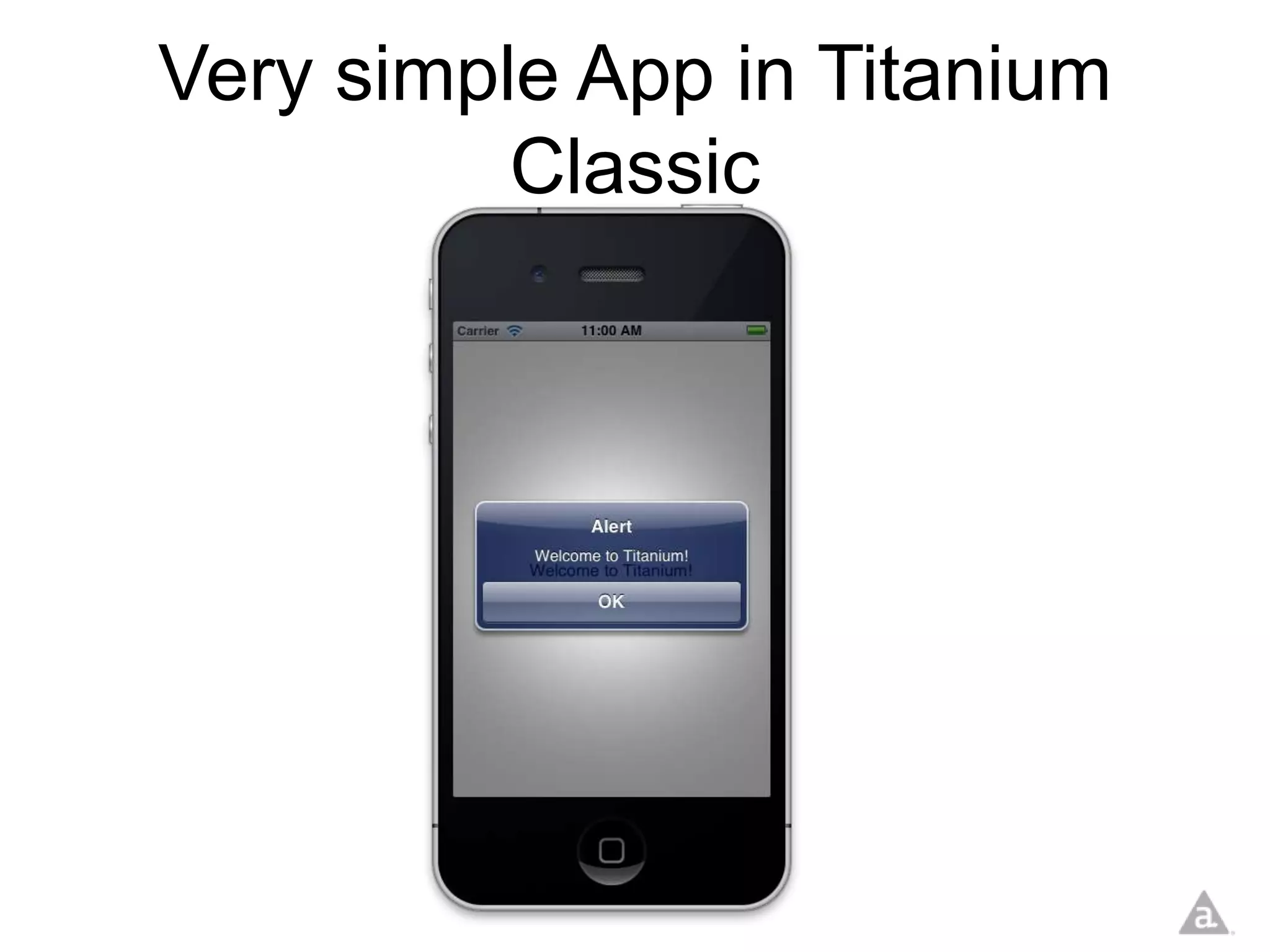 Very simple App in Titanium
          Classic
 