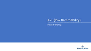 A2L (low flammability)
Product Offering
 