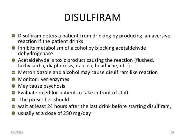 Disulfiram-Like Reactions To Ethanol