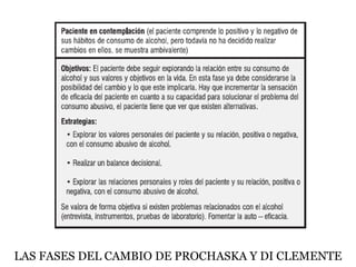 LAS FASES DEL CAMBIO DE PROCHASKA Y DI CLEMENTE
 