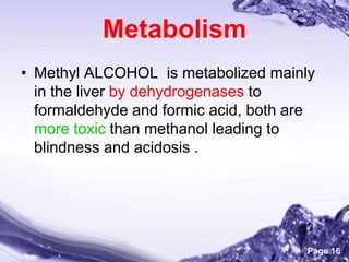 Volatile Poisons (Ethanol , Methanol)