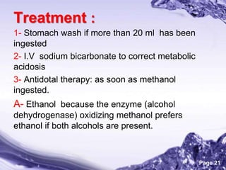 Volatile Poisons (Ethanol , Methanol)