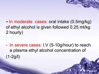 Volatile Poisons (Ethanol , Methanol)