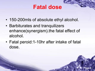 Volatile Poisons (Ethanol , Methanol)