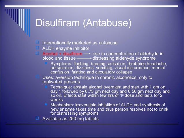 Antabuse Disulfiram Side Effects