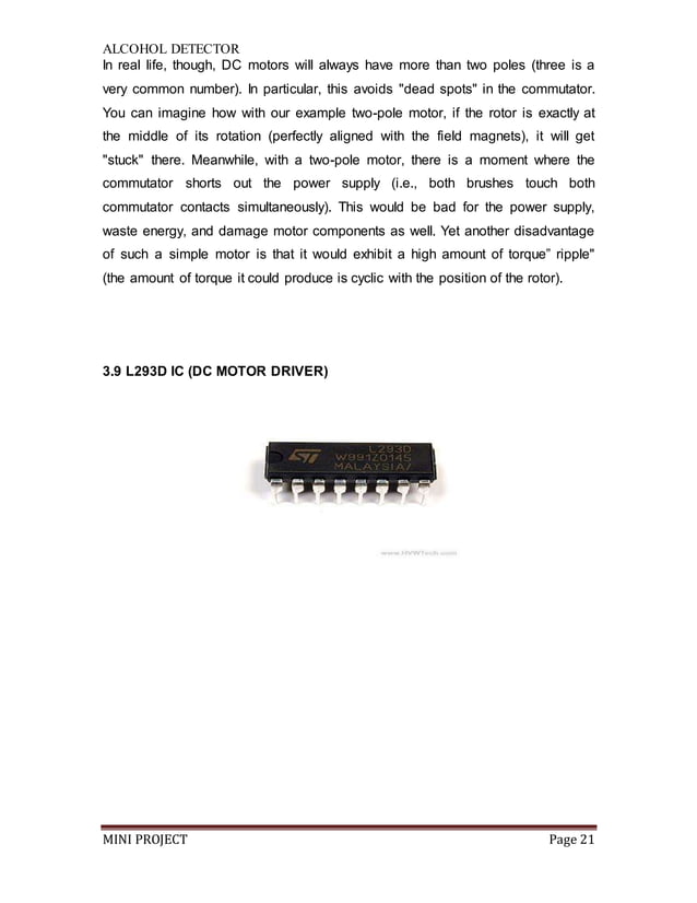 Alcohol Sensing Alert with Engine Locking Project