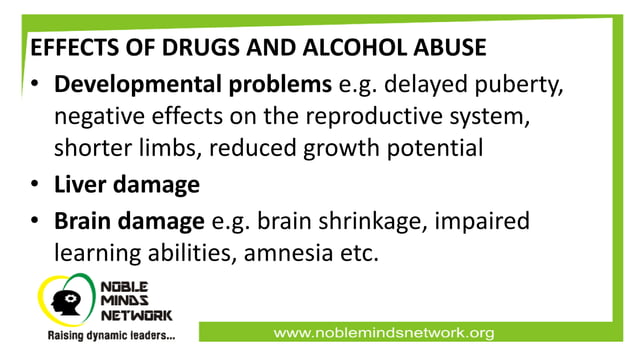 Alcohol and drugs use awareness (teenagers) | PPTX
