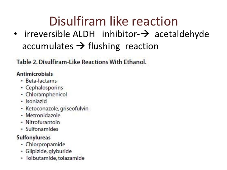 Disulfiram-Like Reactions To Ethanol