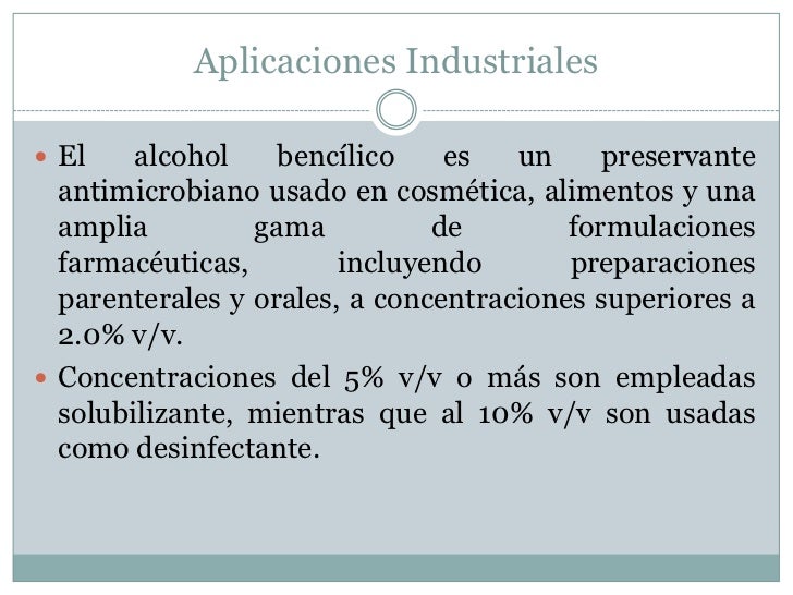 Alcohol bencílico Alcohol bencílico