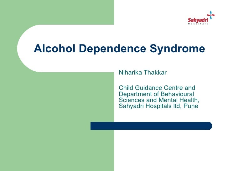 Alcohol dependence syndrome (pdf)