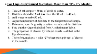 Alcohol determination in quality control | PDF