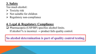 Alcohol determination in quality control | PDF