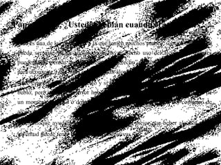 Papá, Mamá, ¿Ustedes bebían cuando eran jóvenes? Este es una de las preguntas a la que temen muchos padres, sobre todo, porque puede ser que, en su adolescencia hayan hecho uso del alcohol, lo que les puede hacer pensar que “no tienen el derecho” o autoridad moral suficiente para aconsejar a sus hijos que no beban alcohol Ante esta pregunta, sea honesto y si es el caso, reconozca que en su juventud bebió, pero que fue un error haberlo hecho. Ofrezca a su hijo un ejemplo de un momento penoso o doloroso que haya sido consecuencia del consumo de alcohol  Este enfoque ayudará a su hijo a comprender mejor que beber alcohol en la juventud puede tener consecuencias negativas   