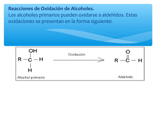 ∗ Adición de alcoholes.
Los aldehídos reaccionan con los alcoholes en presencia de ácido
clorhídrico (catalizador), forman...
