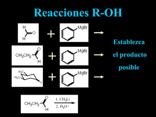 Reacciones R-OH Establezca el producto posible 