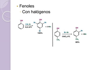  Fenoles
◦ Con halógenos
 
