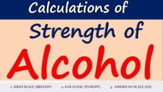 1. SIKES SCALE (BRITAIN) 2. GAY-LUSAC (EUROPE) 3. AMERICAN SCALE (US)
 