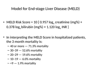 Meld Score Risk ALCOHOLIC LIVER DISEASE- approach and management | PPTX