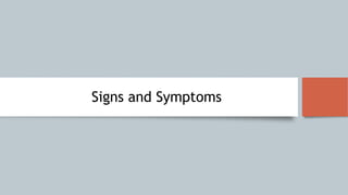 Signs and Symptoms
 