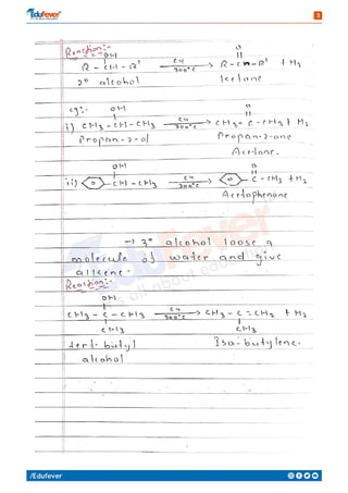 Alcohol, Phenol & Ether - Chemistry Handwritten Notes | PDF