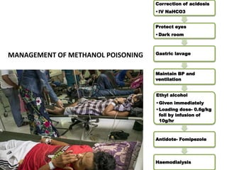 Alcohols and management of methanol poisoning | PPTX