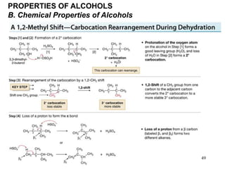 49
PROPERTIES OF ALCOHOLS
B. Chemical Properties of Alcohols
 