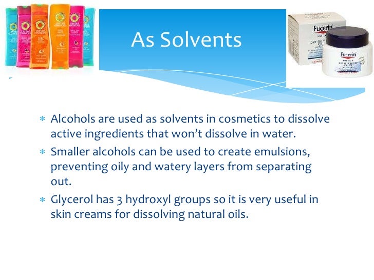Alcohols as solvents