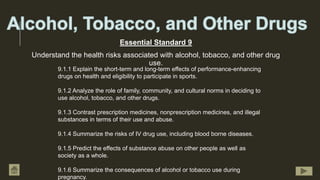 risks of alcohol tobacco and drugs Alcohol, tobacco and other drugs