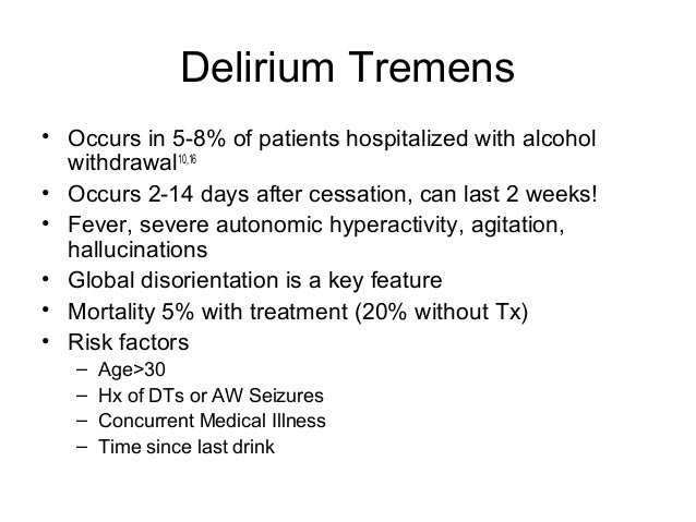 Alcohol withdrawal syndromes