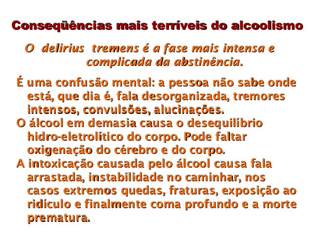 Que consequências de alcoolismo e inclinação de droga da personalidade