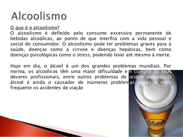 A codificação de alcoolismo um ponto que ele