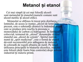 Alcoolul, proiect la chimie | PPT
