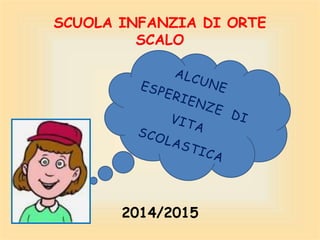 2014/2015
SCUOLA INFANZIA DI ORTE
SCALO
 