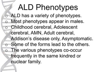 Ald (x linked adrenoleukodystrophy) | PPTX