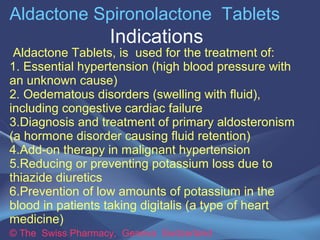 Aldactone Tablets for Hypertension & Oedematous Disorders | ODP