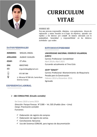 Curriculum Vitae miguel | PDF Curriculum Vitae miguel | PDF