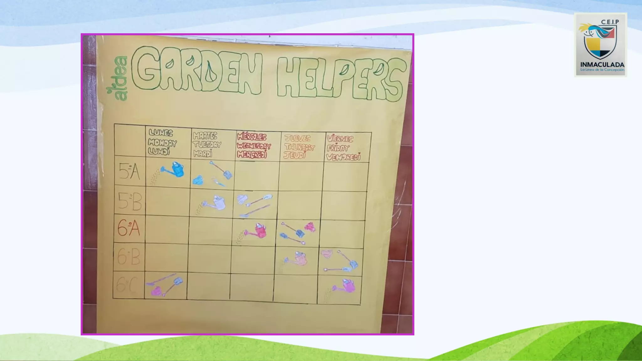 Our garden
timetable