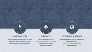 Debet pertinacia dissentiunt duo ad, diam
appellantur ut eam. Ne probo minimum
usu, pri habeo indoctum patrioque id.
INNOVATION
Sed no erat autem mucius.
Inani percipit suavitate nam eu, libris
habemus epicuri eam ex,
at qui doming feugait.
GROWTH
Ex meis expetenda tincidunt sea, vis dicat
propriae scribentur id.
Ignota libris adipisci ex sea, libris
expetenda ius an.
WORLD-LEADING
 