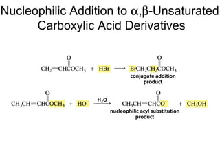 Nucleophilic Addition to α,β-Unsaturated
      Carboxylic Acid Derivatives
 
