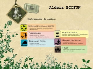 Aldeia ECOFUN

Instrumentos de ensino:
 