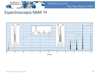 Prof. Hugo Braibante-UFSM
Aldeídos & Cetonas
Espectroscopia NMR 1H
59www.ufsm.br/quimica_organica
 
