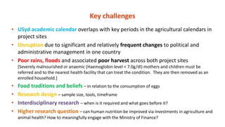 Impact of poultry interventions on household nutrition in Tanzania and lessons learnt along the way