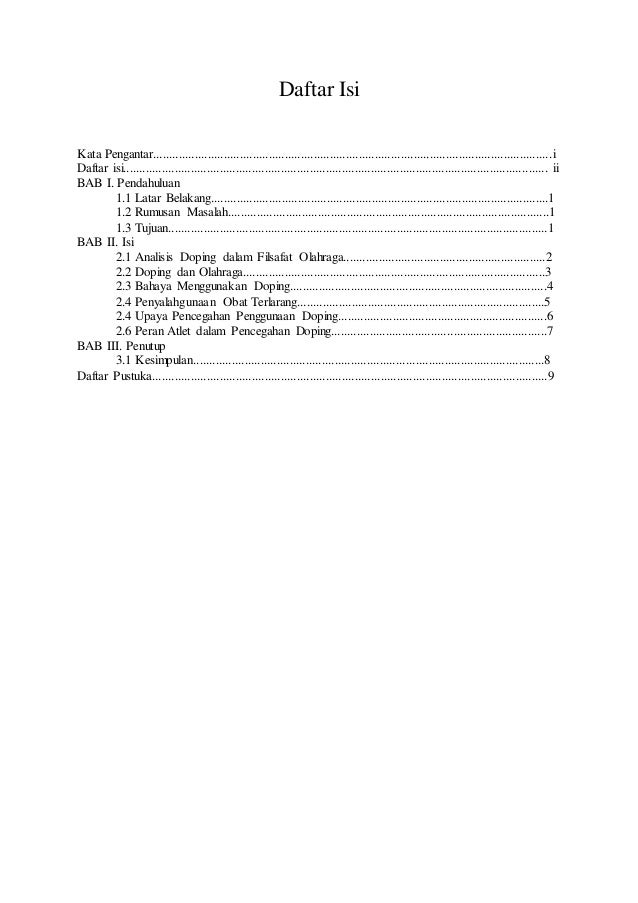 Contoh daftar isi makalah yang baik dan benar Daftar Isi Kliping