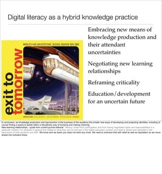 Digital literacy as a hybrid knowledge practice
                                                                          ...