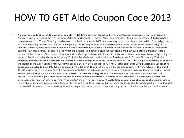 aldo coupon