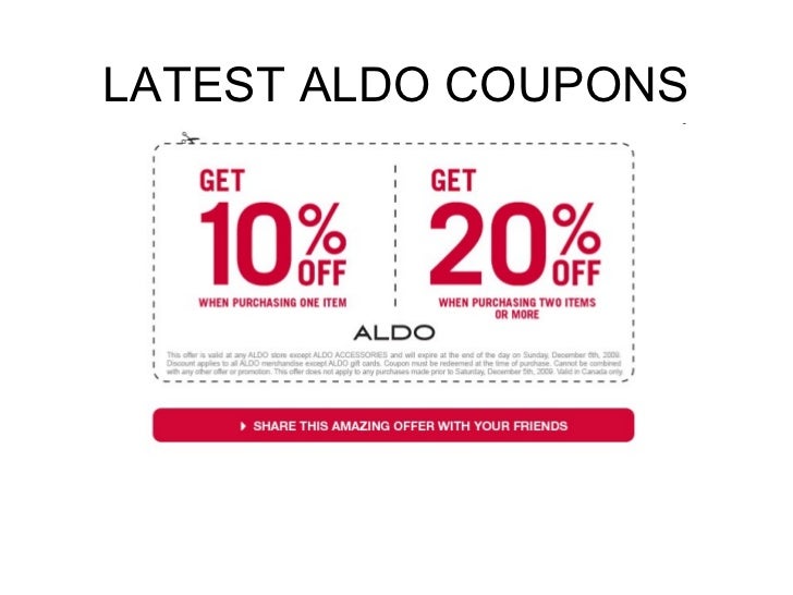 aldo coupons march 2019