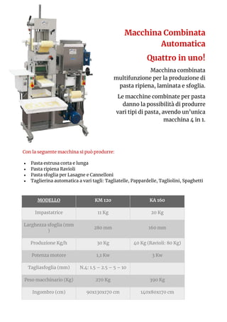 Macchine speciali per la produzione di pasta fresca - Aldo Cozzi Sas