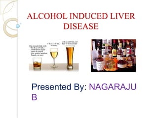 ALCOHOL INDUCED LIVER
DISEASE
Presented By: NAGARAJU
B
 