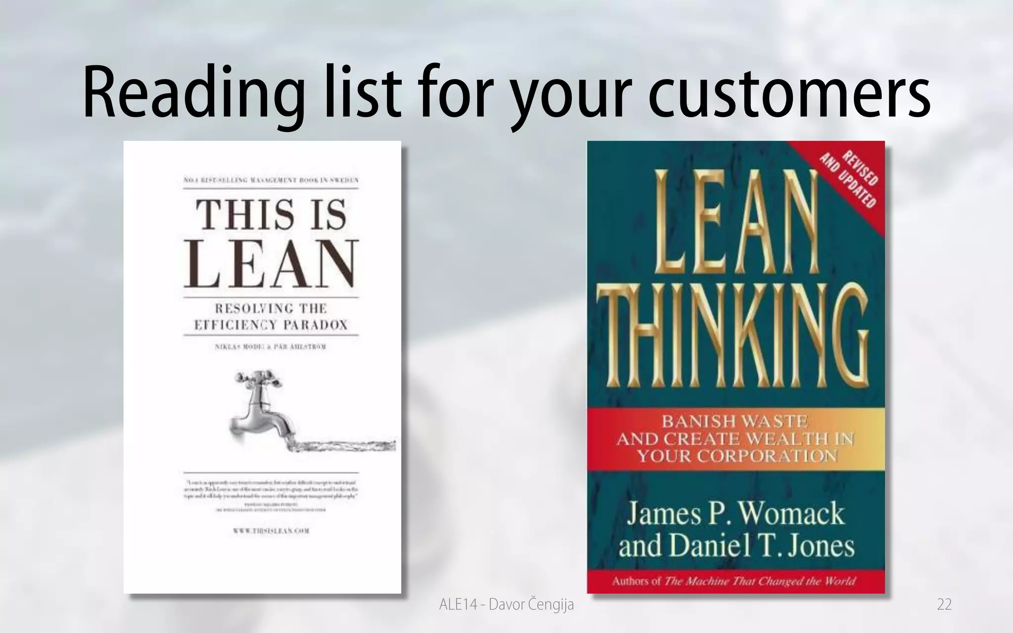 Reading list for your customers